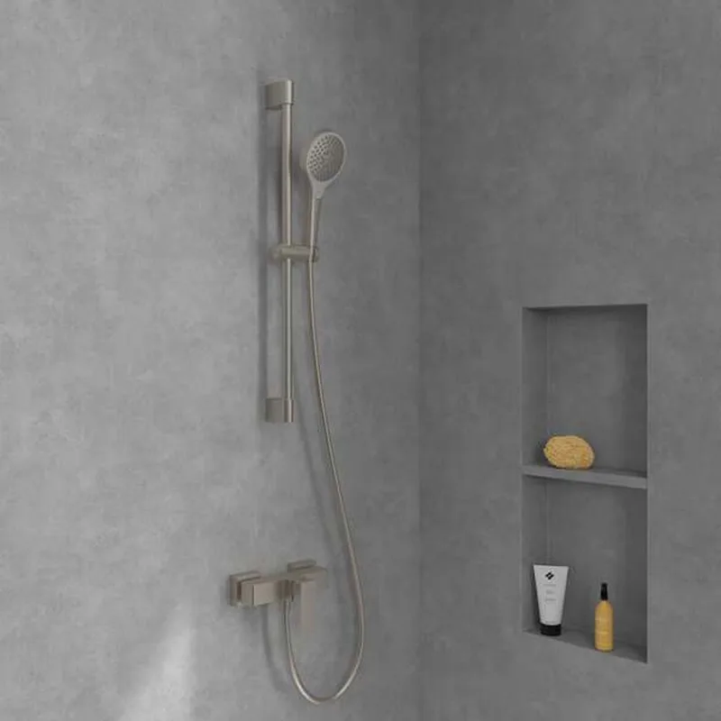 Villeroy & Boch Architectura Square Single-lever Shower Mixer (TVS12500100064, Brushed Nickel)