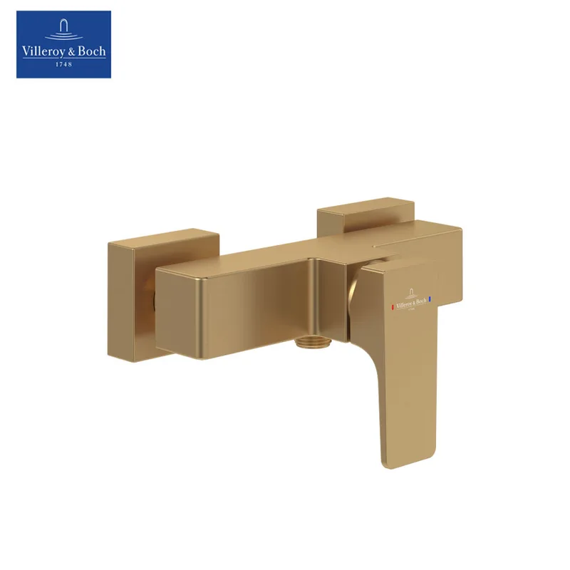 Villeroy & Boch Architectura Square Single-lever Shower Mixer (TVS12500100076, Brushed Gold)