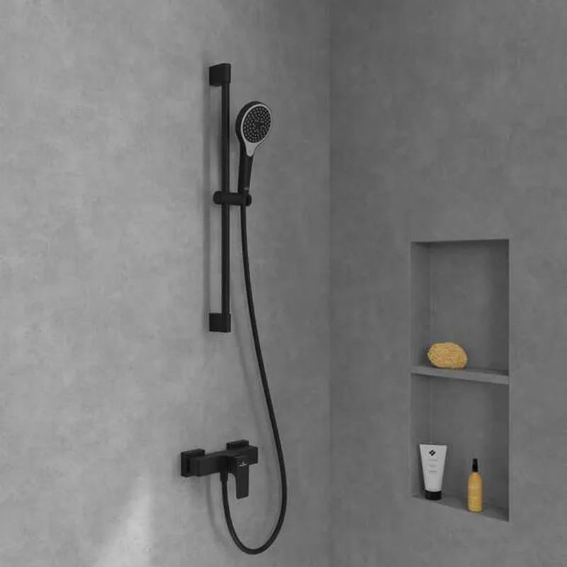 Villeroy & Boch Architectura Square Single-lever Shower Mixer (TVS125001000K5, Matt Black)