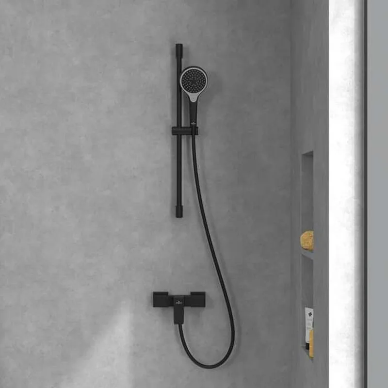Villeroy & Boch Architectura Square Single-lever Shower Mixer (TVS125001000K5, Matt Black)