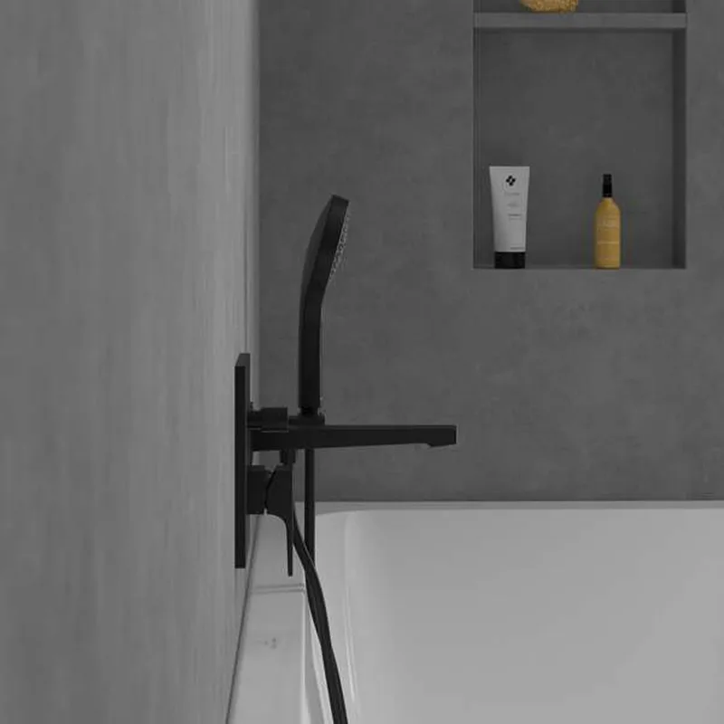Villeroy & Boch Architectura Square Concealed Bath & Shower Mixer (TVS125003000K5+TVS00035100000, Matt Black)