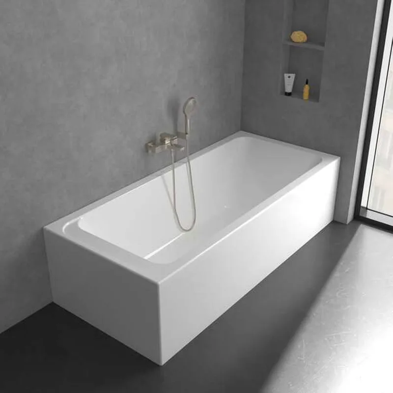 Villeroy & Boch Architectura Square Single-lever Bath & Shower Mixer (TVT12500100064, Brushed Nickel)