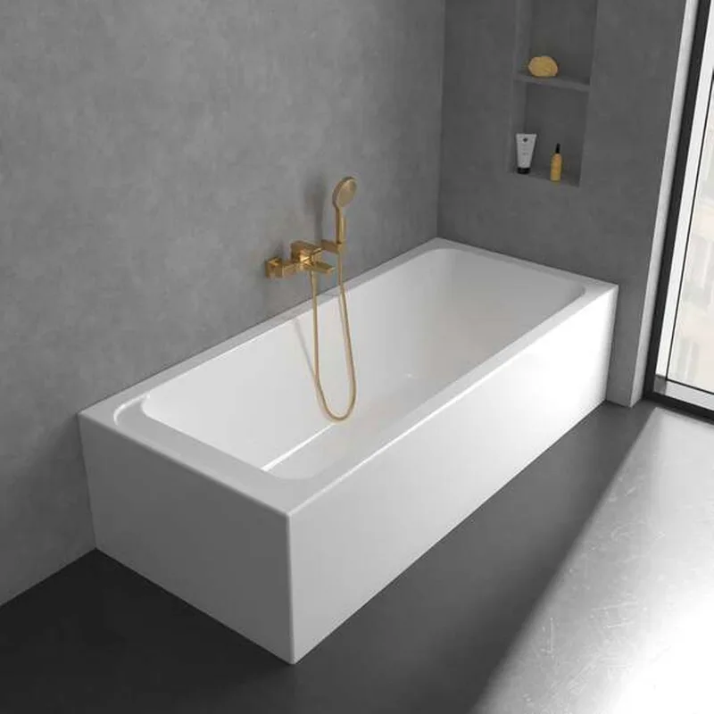 Villeroy & Boch Architectura Square Single-lever Bath & Shower Mixer (TVT12500100076, Brushed Gold)