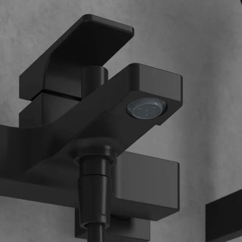 Villeroy & Boch Architectura Square Single-lever Bath & Shower Mixer (TVT125001000K5, Matt Black)