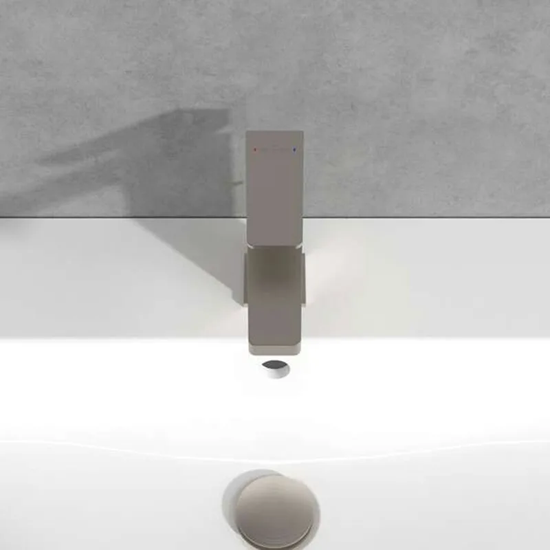 Villeroy & Boch Architectura Square Single-lever Basin Mixer (TVW12500100064, Brushed Nickel)