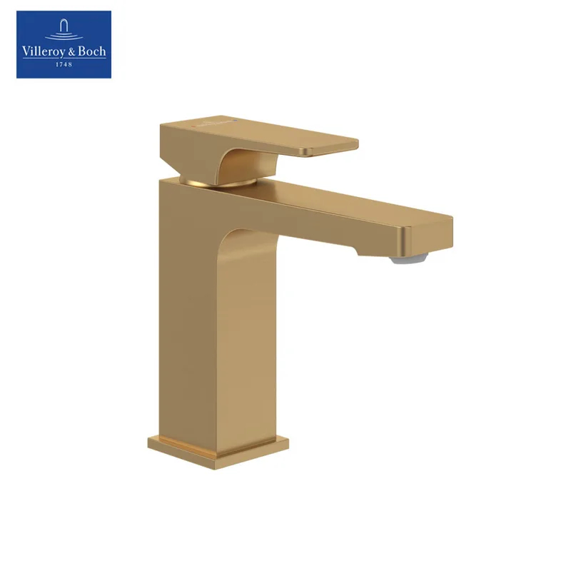Villeroy & Boch Architectura Square Single-lever Basin Mixer (TVW12500100076) (Brushed Gold)
