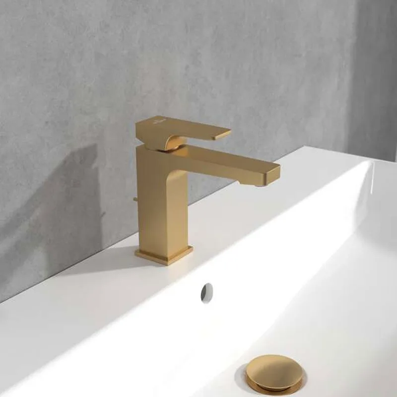 Villeroy & Boch Architectura Square Single-lever Basin Mixer (TVW12500100076) (Brushed Gold)
