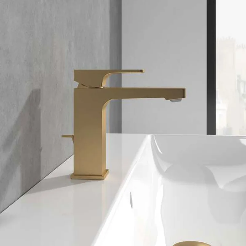 Villeroy & Boch Architectura Square Single-lever Basin Mixer (TVW12500100076) (Brushed Gold)