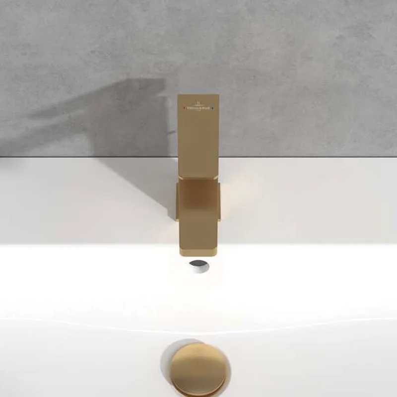 Villeroy & Boch Architectura Square Single-lever Basin Mixer (TVW12500100076) (Brushed Gold)