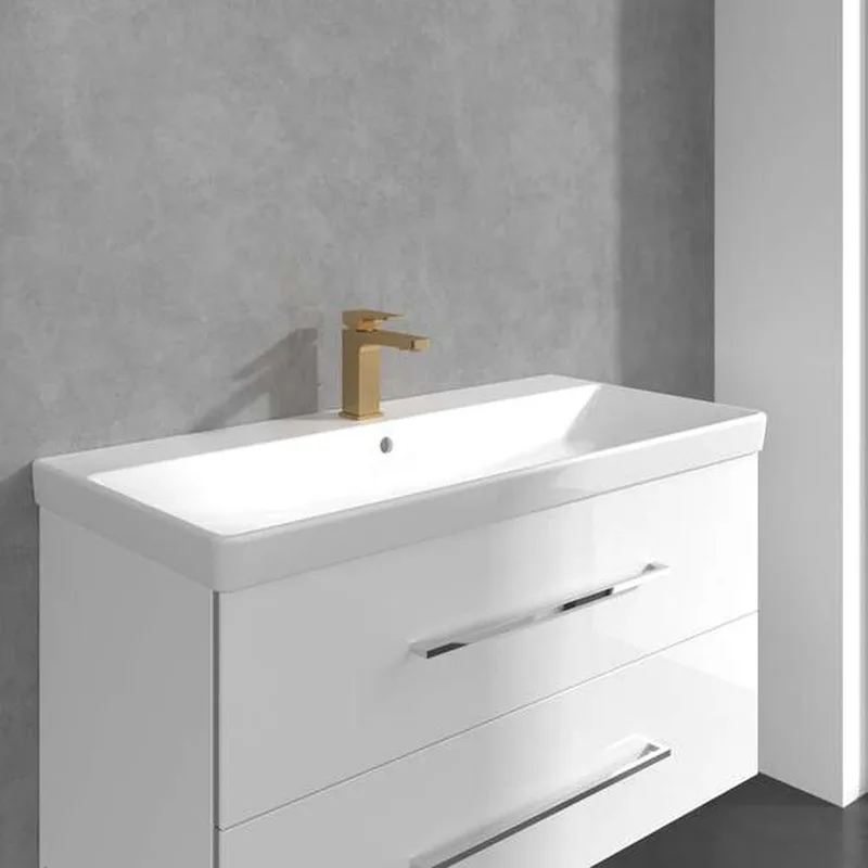 Villeroy & Boch Architectura Square Single-lever Basin Mixer (TVW12500100076) (Brushed Gold)