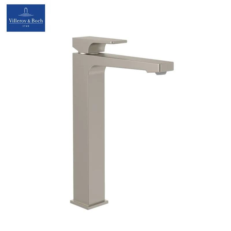 Villeroy & Boch Architectura Square Single-lever Tall Basin Mixer (TVW12500200064) (Brushed Nickel)