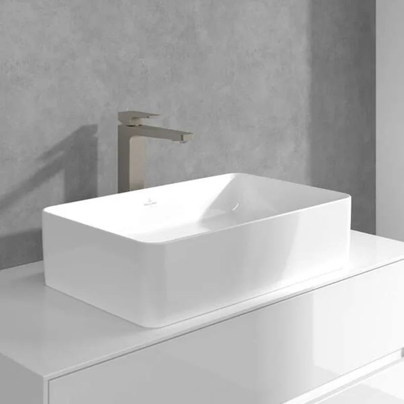 Villeroy & Boch Architectura Square Single-lever Tall Basin Mixer (TVW12500200064) (Brushed Nickel)