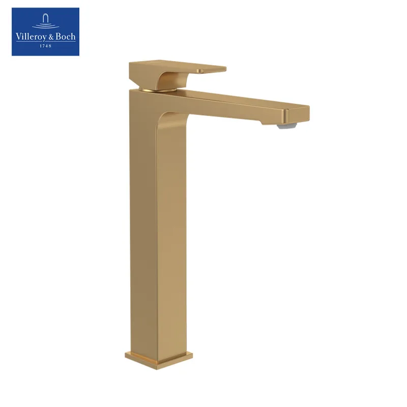 Villeroy & Boch Architectura Square Single-lever Tall Basin Mixer (TVW12500200076) (Brushed Gold)
