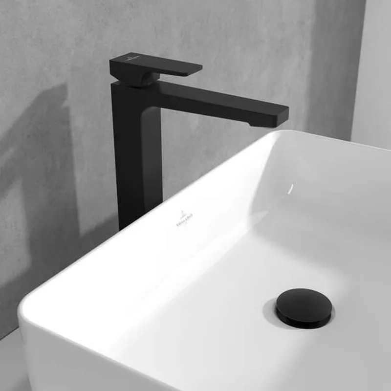 Villeroy & Boch Architectura Square Single-lever Tall Basin Mixer (TVW125002000K5) (Matt Black)