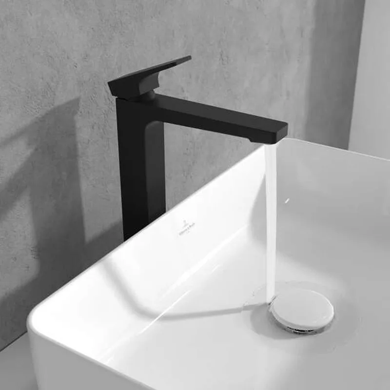 Villeroy & Boch Architectura Square Single-lever Tall Basin Mixer (TVW125002000K5) (Matt Black)