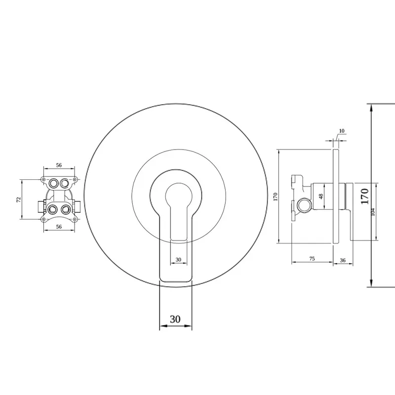 Villeroy & Boch Architectura Concealed Shower Mixer Set (TVS10335200061 + TVS00035100000)