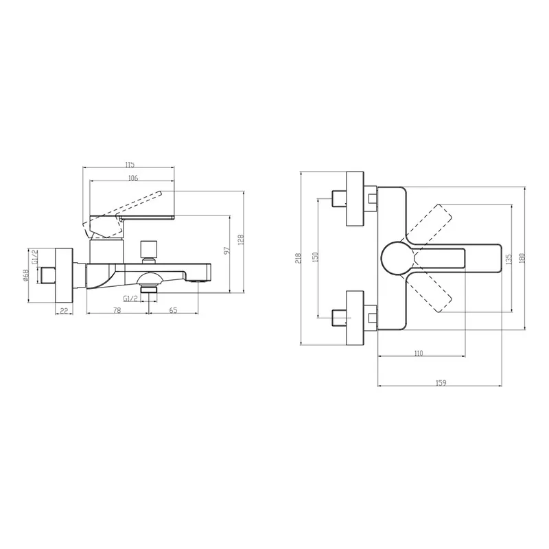 Villeroy & Boch Architectura Single-lever Bath & Shower Mixer (TVT10300200061)