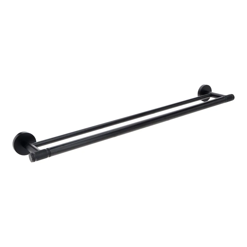 AD-E8002S Matt Black Double Towel Bar