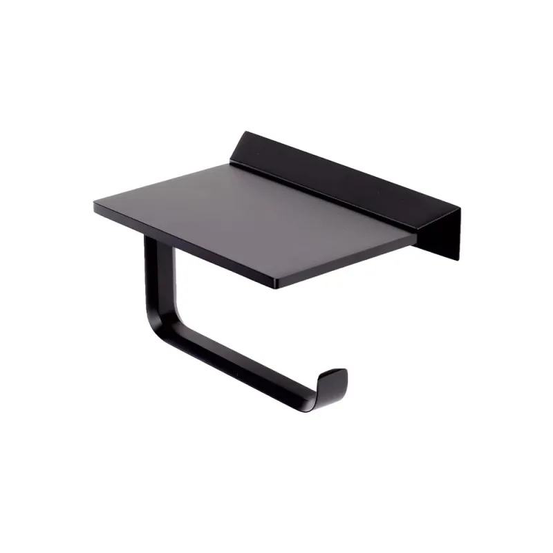 ELJ-6606B-BK Toilet Paper Holder with Top (Matt Black)