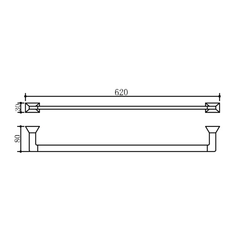 ELJ-6608-CP Single Towel Bar (Chrome)