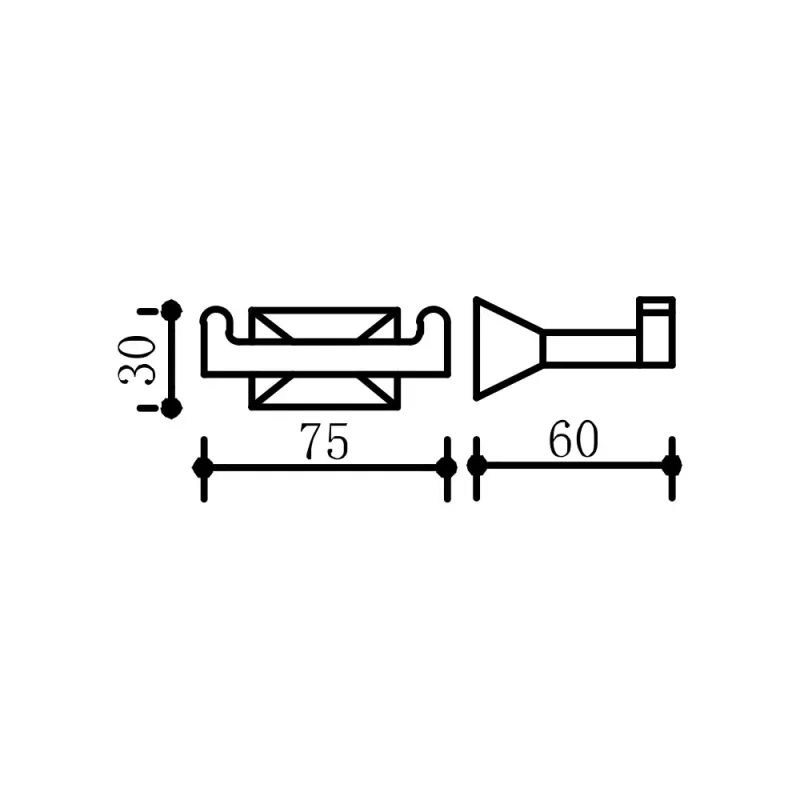 ELJ-6604A-CP Double Robe Hook (Chrome)