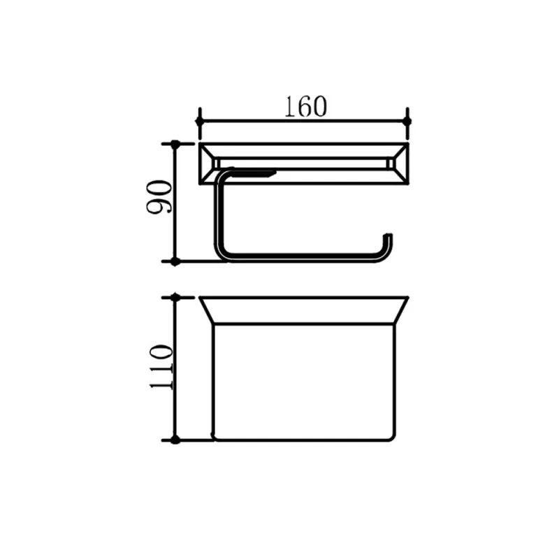 ELJ-6606B-CP Toilet Paper Holder with Top (Chrome)