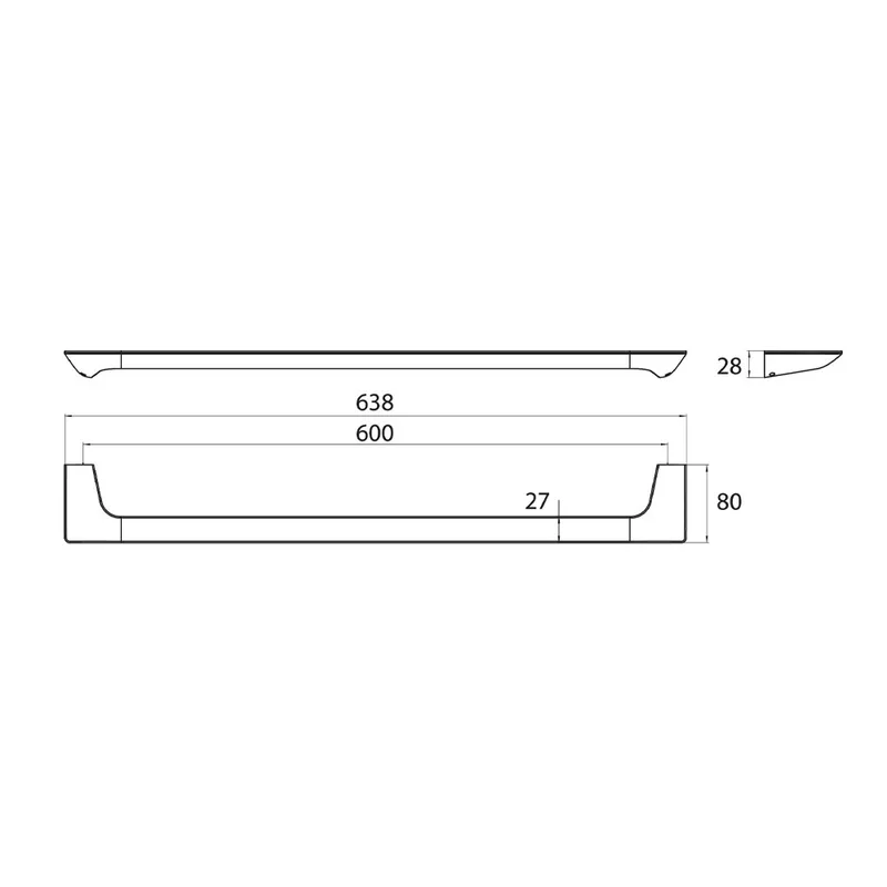 EMCO Art 1606-001-60 Single Towel Bar (600mm)