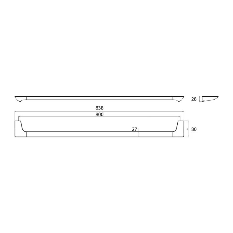 EMCO Art 1606-001-81 Single Towel Bar (800mm)