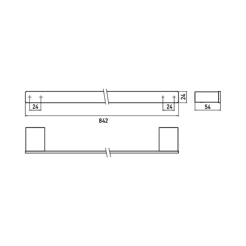 EMCO Loft 0560-133-80 Single Towel Bar 842mm Black