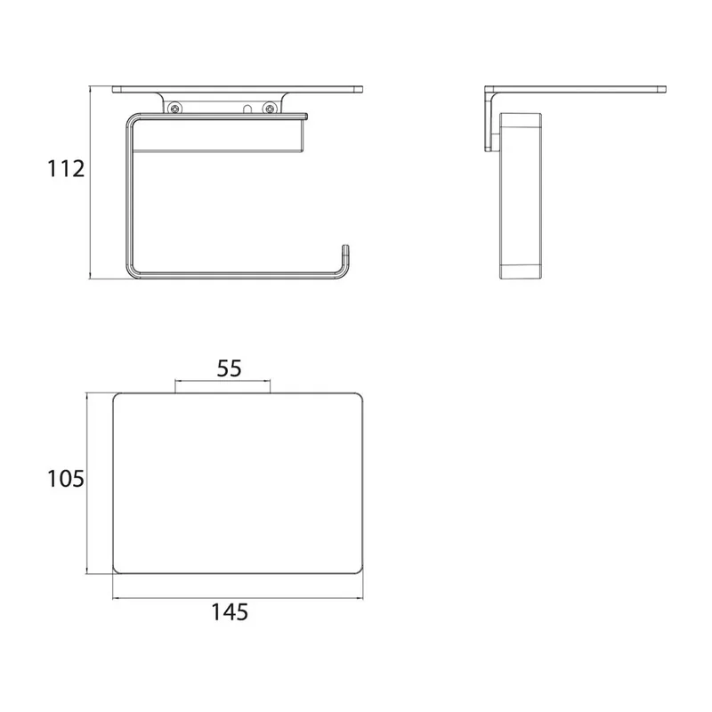 EMCO Loft 0598-001-03 Paper Holder with Shelf