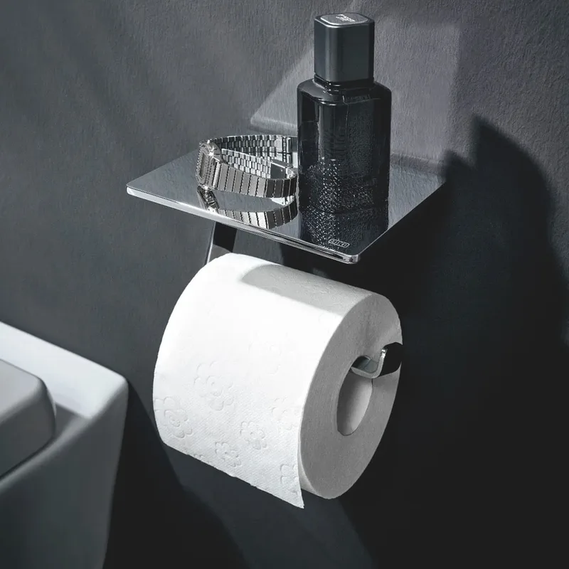 EMCO Loft 0598-133-03 Paper Holder with Shelf Black