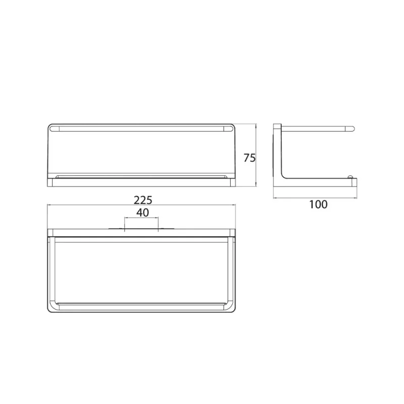 EMCO Round 4345-133-00 Shelf with Rail (Black)
