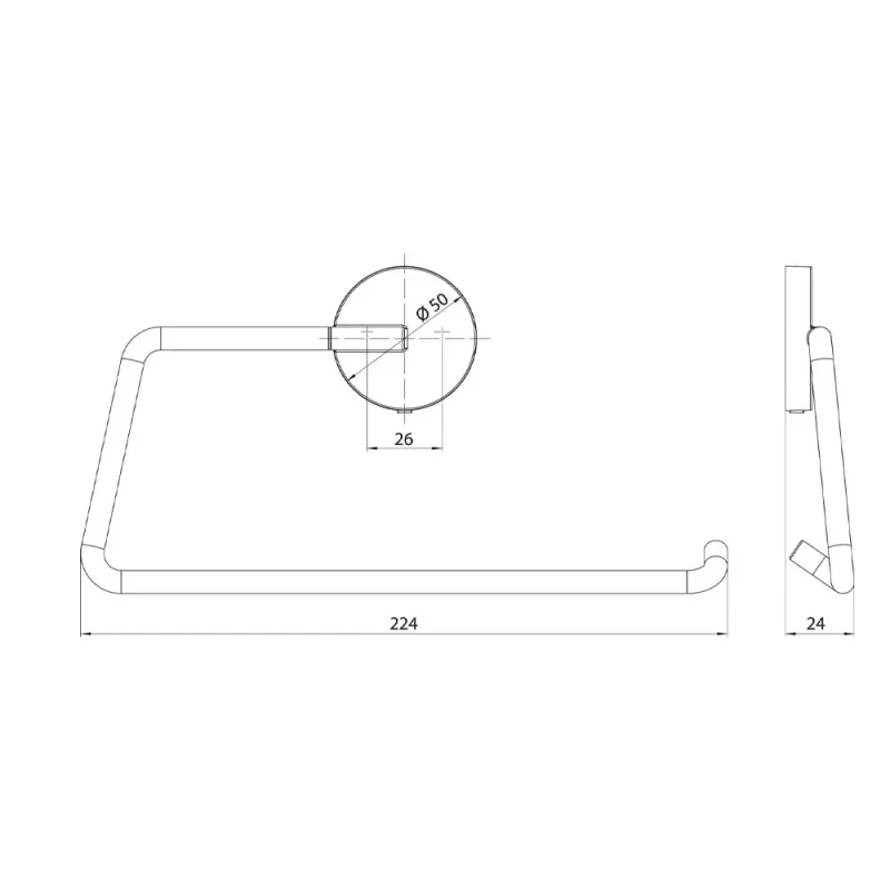 EMCO Round 4355-139-00 Towel Ring (White)