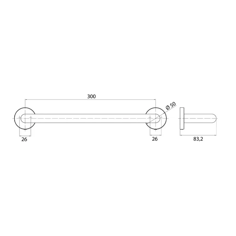 EMCO Round 4370-139-30 Grab Bar (White)