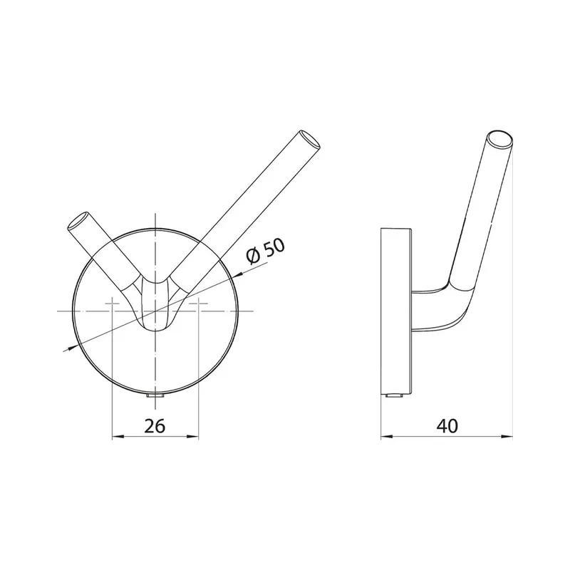 EMCO Round 4375-133-01 Double Hook (Black)