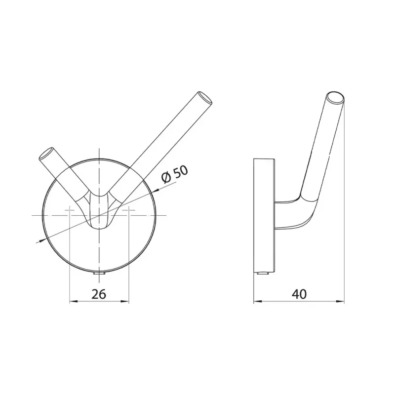EMCO Round 4375-139-01 Double Hook (White)