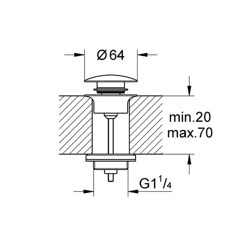 Grohe 65807A00 Basin Waste (Hard Graphite)