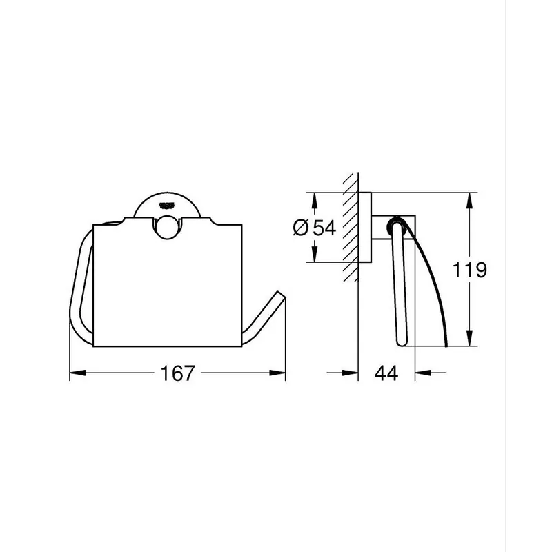 Grohe Essentials 40367001 Toilet Paper Holder with Cover