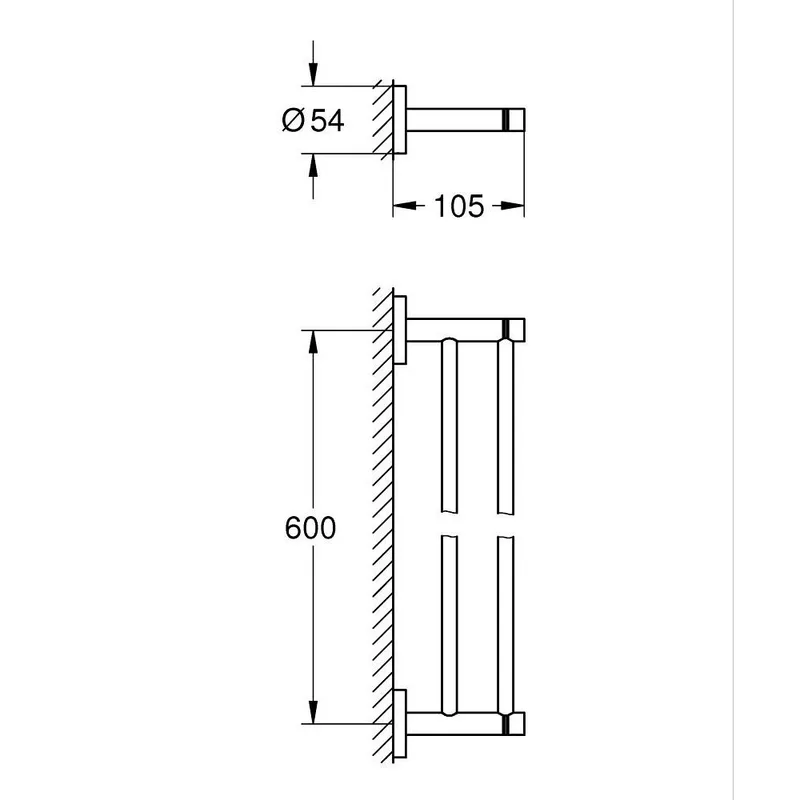 Grohe Essentials 40802001 Double Towel Rail