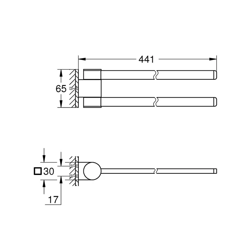 Grohe Selection Double Towel Bar (Phantom Black)