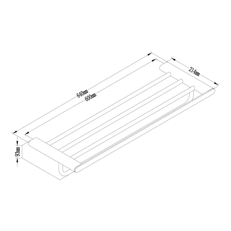 Milan NEP-M02-600C Double Towel Rack (Matt)