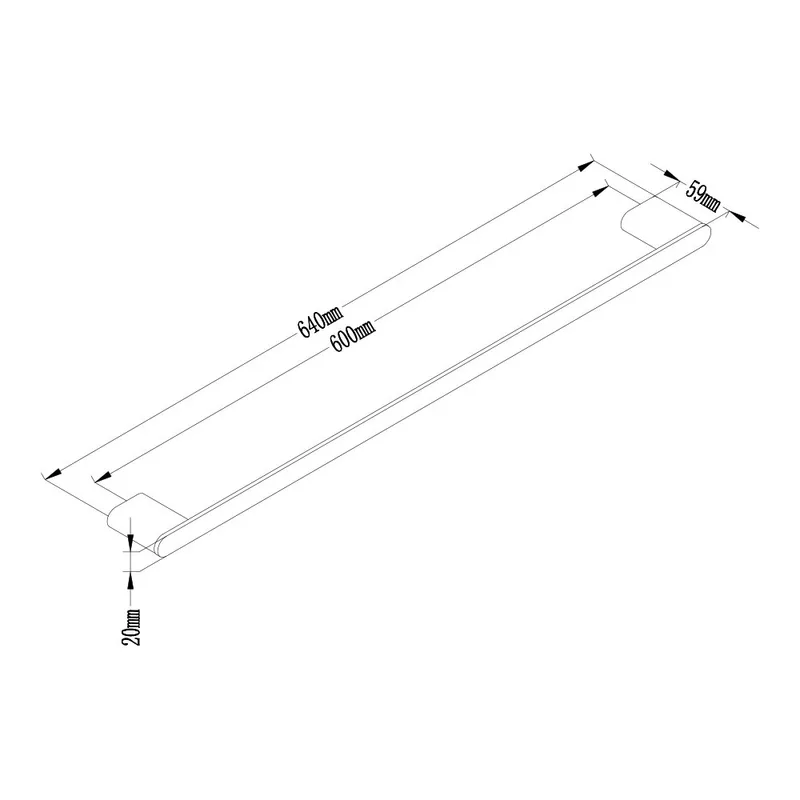 Milan NEP-M11C Single Towel Bar (Matt)