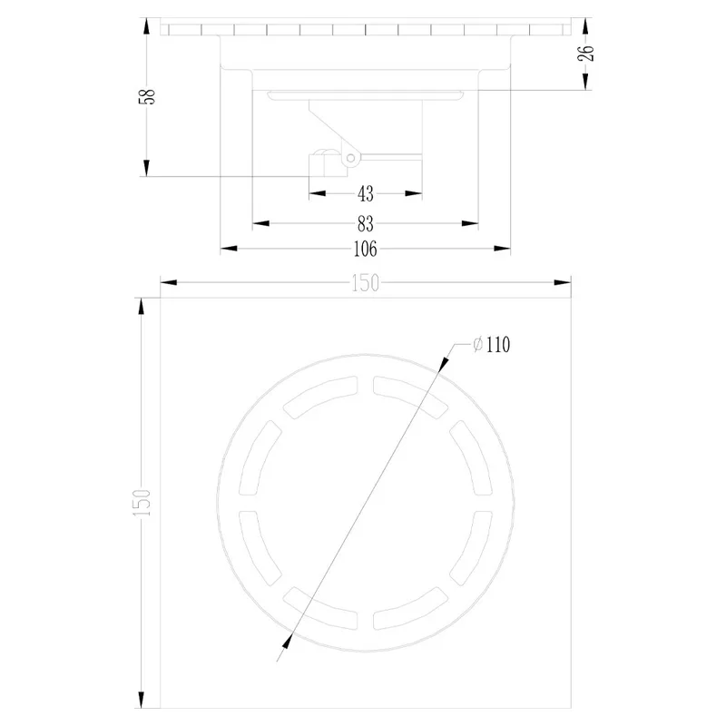 NEP-DL5201C Floor Drain (Matt)