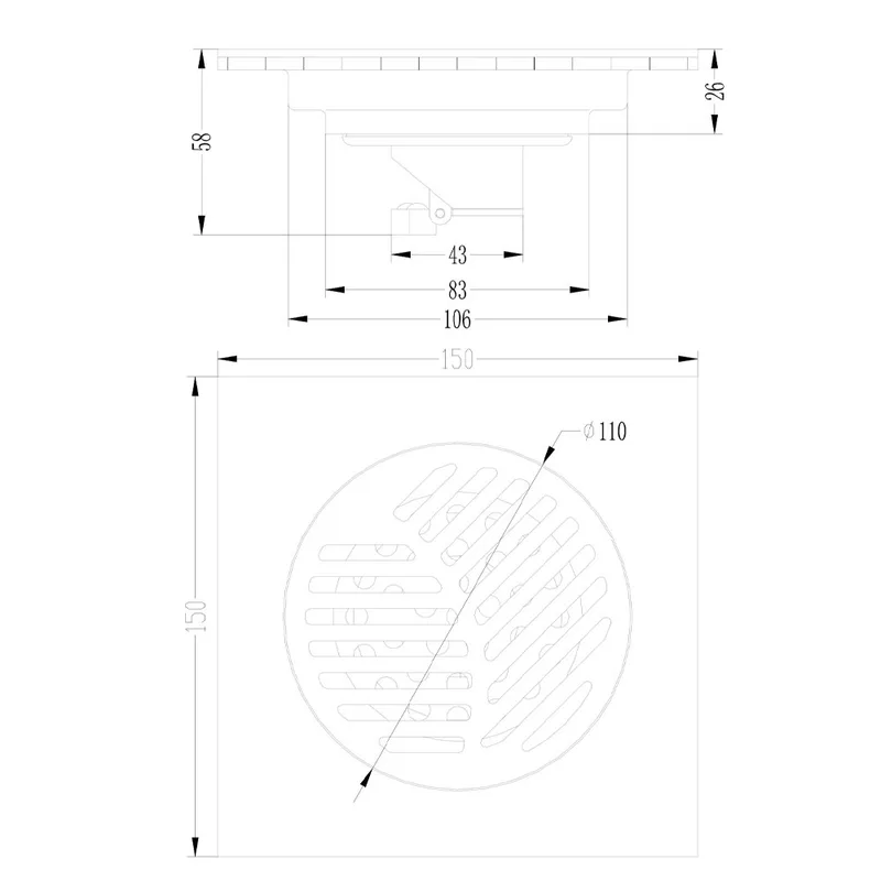 NEP-DL5206C Floor Drain (Matt)