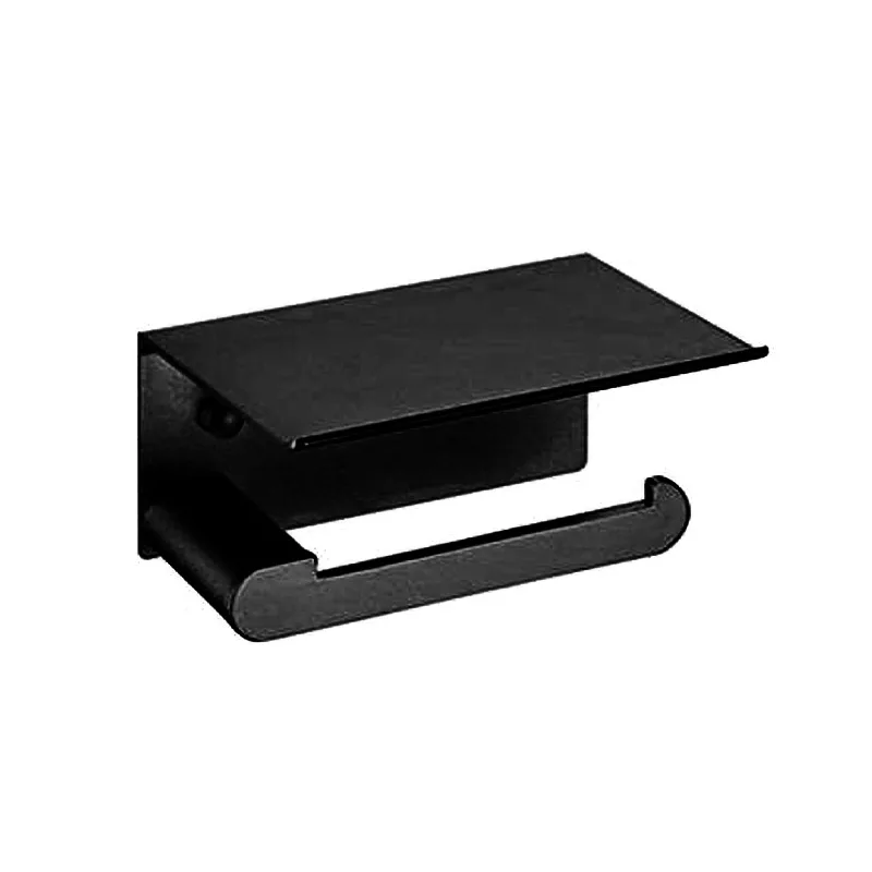 Nobel NB-7307-BK Toilet Paper Holder with Plate (Black Matt)