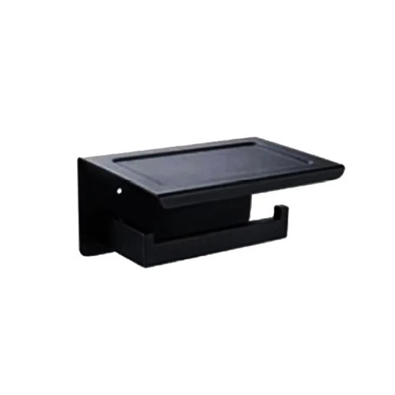 Vera Vita VA.2005F-MB Toilet Paper Holder with Plate (Matt Black)