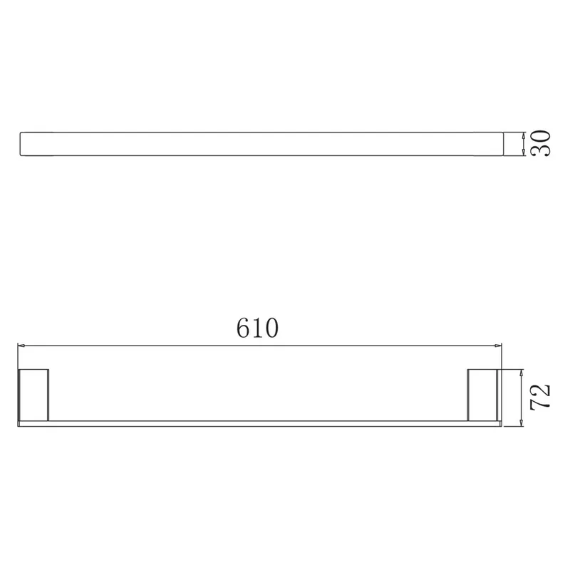 ZEN4401-BK Single Towel Bar