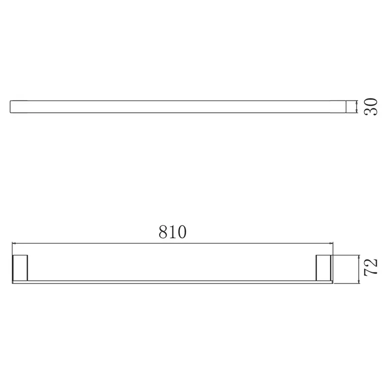 ZEN4401-L-BK Single Towel Bar