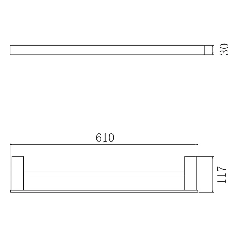 ZEN4402-BK Double Towel Bar