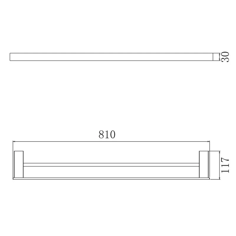 ZEN4402-L-BK Double Towel Bar